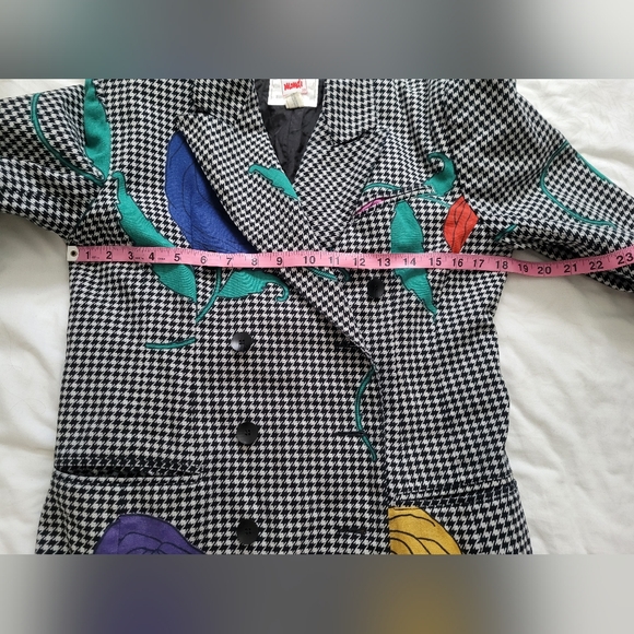 Mondi Vintage blazer with flower design size large 87% cotton 13% linen - Picture 9 of 10